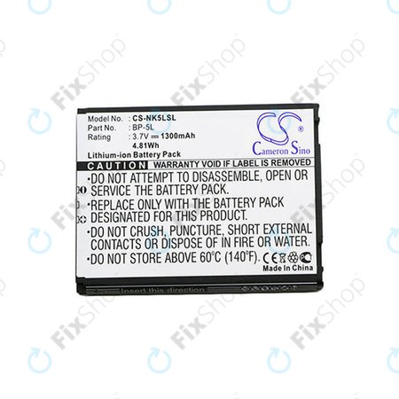 Baterie pro Nokia 7710, 9500, E61, E62, N92, N800, 1300mAh, Li-Ion, 3.7V, BP-5L, HQ