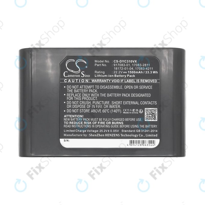 Baterie pro Dyson DC31, DC34, DC35, DC44, 1500mAh, Li-Ion, 22.2V, 17083-2811, HQ