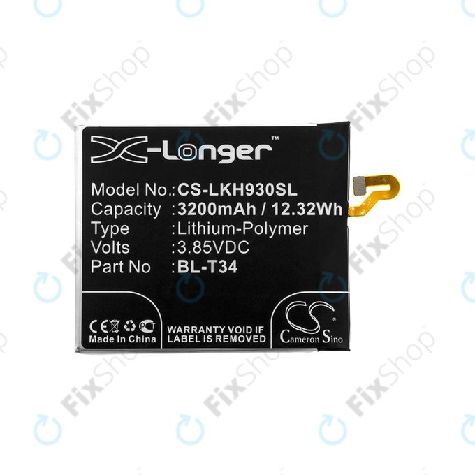 Baterie pro LG H930, V30, V35, 3200mAh, Li-Pol, 3.85V, BL-T34, HQ