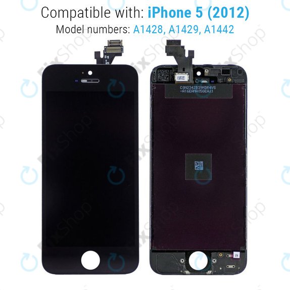 Apple iPhone 5 - LCD Displej + Dotykové sklo + Rám (Black) Original Refurbished
