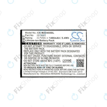 Baterie pro Navon Mizu D455, 1460mAh, Li-Ion, 3.7V, G13001, HQ