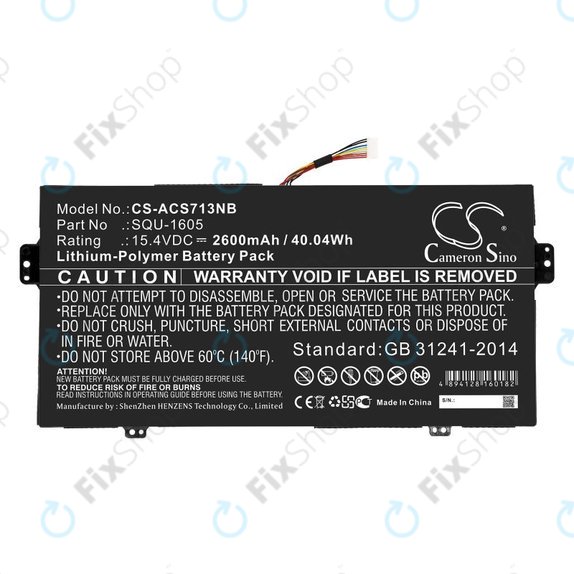 Baterie pro Acer SF713-51, 2600mAh, Li-Pol, 15.4V, SQU-1605, HQ