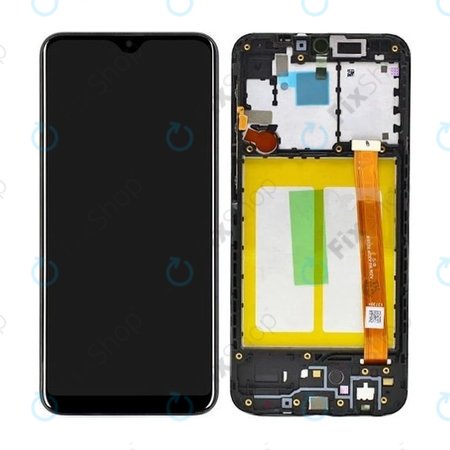 Samsung Galaxy A20e A202F - LCD displej + Dotykové Sklo + Rám (Black) - GH82-20229A, GH82-20186A Genuine Service Pack