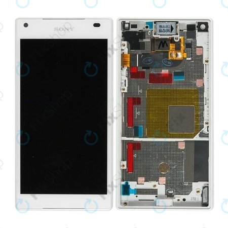 Sony Xperia Z5 Compact E5803 - LCD Displej + Dotykové Sklo + Rám (White) - 1297-3732 Genuine Service Pack