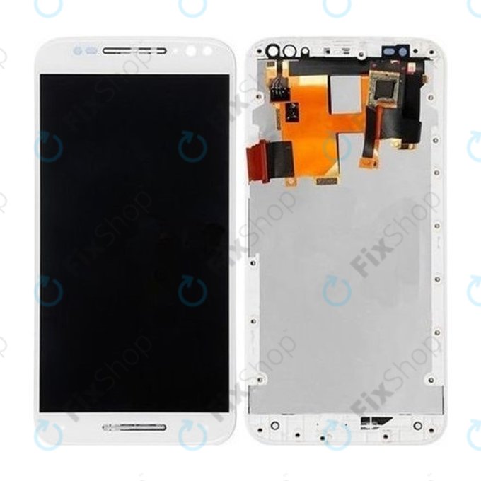 Motorola Moto X Style XT1572 - LCD Displej + Dotykové Sklo + Rám (White) TFT