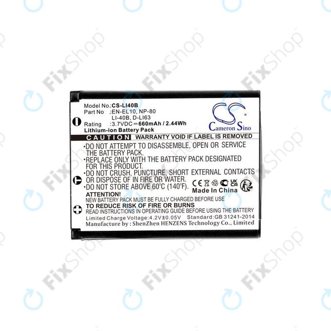 Baterie pro Olympus MJU, AGFA Optima, Praktica Luxmedia, 660mAh, Li-Ion, 3.7V, LI-42B, HQ