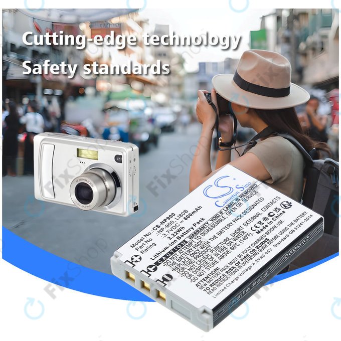 Baterie pro Agfa, Aosta, Avant, Benq, Minolta, Olympus, Polaroid, 600mAh, Li-Ion, 3.7V, Li-80B, HQ