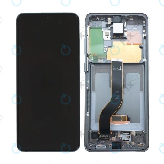Samsung Galaxy S20 G980F - LCD Displej + Dotykové Sklo + Rám (Cosmic Gray) - GH82-22131A, GH82-22123A, GH82-31433A, GH82-31432A Genuine Service Pack