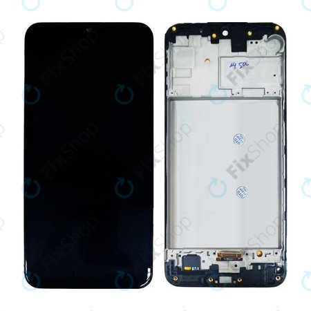Samsung Galaxy M21 M215F - LCD Displej + Dotykové Sklo + Rám (Black) OLED