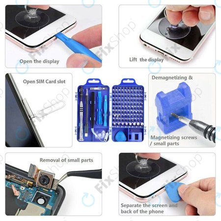 Kingsdun - Profesionální Sada Nářadípro Servis Telefonů, PC a Elektroniky 115v1