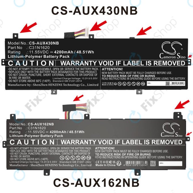 Baterie pro Asus BX430, Expertbook B5440fa, P5240ua-1a, 4200mAh, Li-Pol, 11.55V, C31N1620, HQ