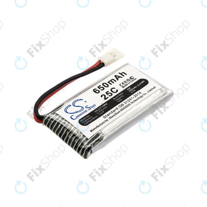 Baterie pro Hubsan X4 H107, 650mAh, Li-Pol, 3.7V, H107C-A24, HQ