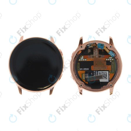 Samsung Galaxy Watch Active R500 - LCD Displej + Dotykové Sklo + Rám (Gold) - GH82-18797D Genuine Service Pack