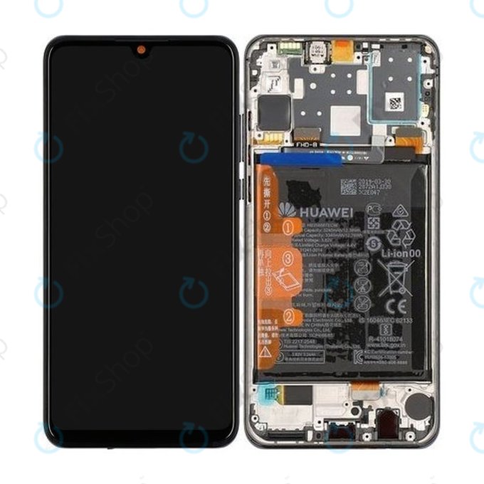 Huawei P30 Lite - LCD Displej + Dotykové Sklo + Rám + Baterie (Midnight Black) - 02352RPW Genuine Service Pack