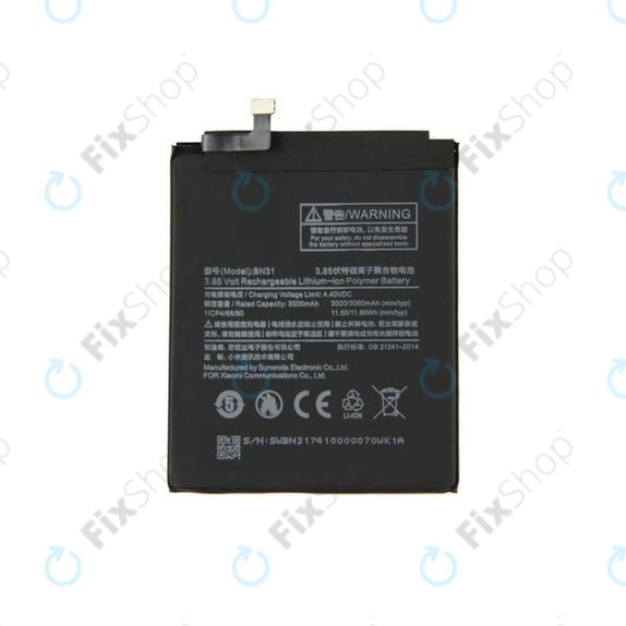 Xiaomi Redmi Note 5A, Mi A1(5x), Redmi S2 (Redmi Y2) - Baterie BN31 3080mAh