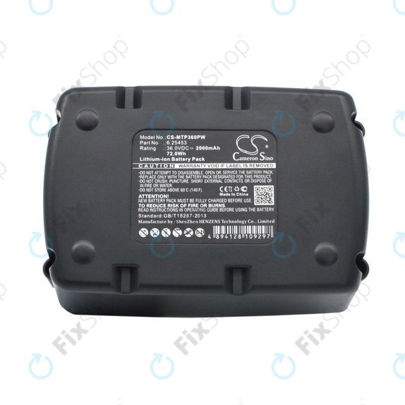 Baterie pro Metabo Ahs36v, Bha 36 Ltx Compact, 2000mAh, Li-Ion, 36V, 6.25453, HQ