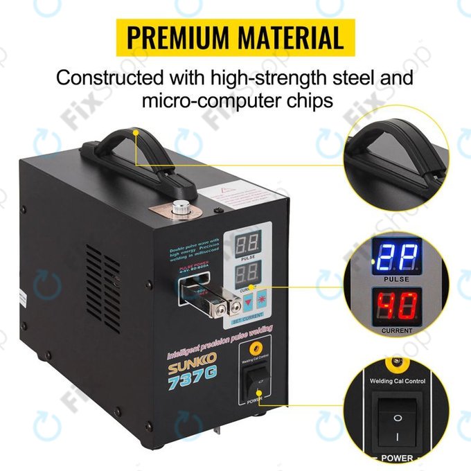 Sunkko 737G - Bodová Svářečka Baterií (1.5KW) | FixShop