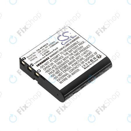 Baterie pro Casio Exilim Ex-FC100, 1100mAh, Li-Ion, 3.7V, NP-40, HQ