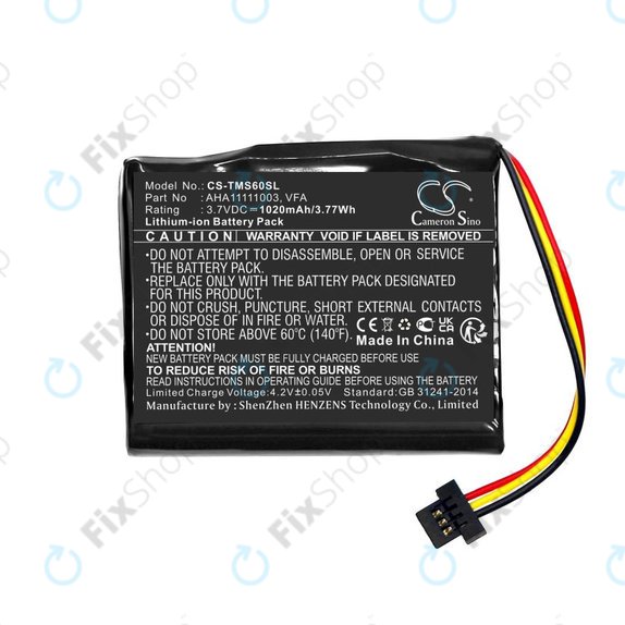 Baterie pro TomTom Start 60, 1020mAh, Li-Ion, 3.7V, VFA, HQ