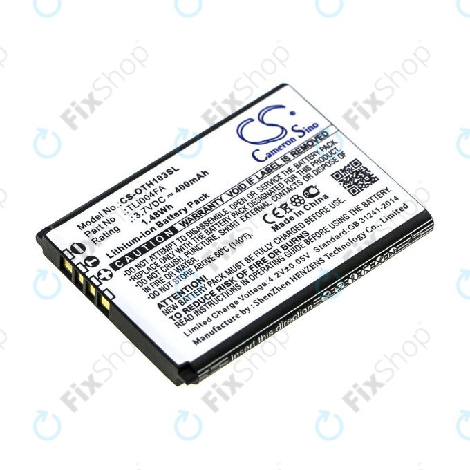 Baterie pro Alcatel OneTouch 1013, 1035D, 1046D, 400mAh, Li-Ion, 3.7V, TLi004FA, HQ