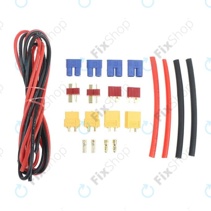 Amass - Set na Opravu Baterií (T-plug, EC3, XT60, Silikononvý Drát a Bužírky)