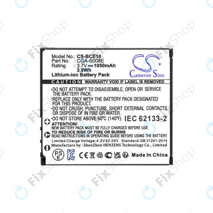 Baterie pro Panasonic Lumix DMC, 1050mAh, Li-Ion, 3.7V, DMW-BCE10, HQ