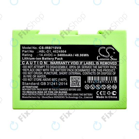 iRobot Roomba e-series, i-series - Baterie ABL-D1, 4624864, ABL-D2 Li-Ion 14.4V 3400mAh HQ