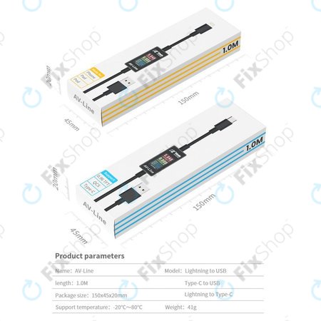 AV-Line - Smart Detekční Nabíjecí Kabel (Lightning - USB-A)