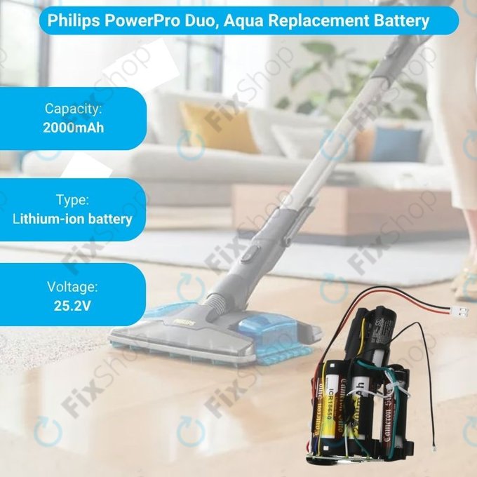 Philips PowerPro Aqua, Duo - Baterie 300003446961, 69-2008-009-211, 69-2008-009-201 Li-Ion 25.2V 2000mAh HQ