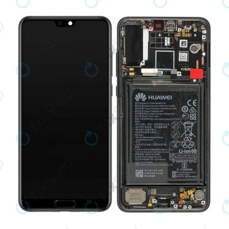 Huawei P20 Pro CLT-L29, CLT-L09 - LCD Displej + Dotykové Sklo + Rám + Baterie (Black) - 02351WQK Genuine Service Pack