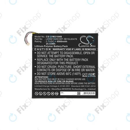 Baterie pro Lenovo Miix 300, Miix 310, 6900mAh, Li-Pol, 3.7V, LENM1029CWP, HQ