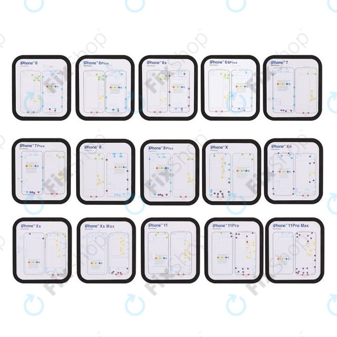 Magnetický Organizér Šroubků se Schématem (iPhone 6 - 11 Pro Max)