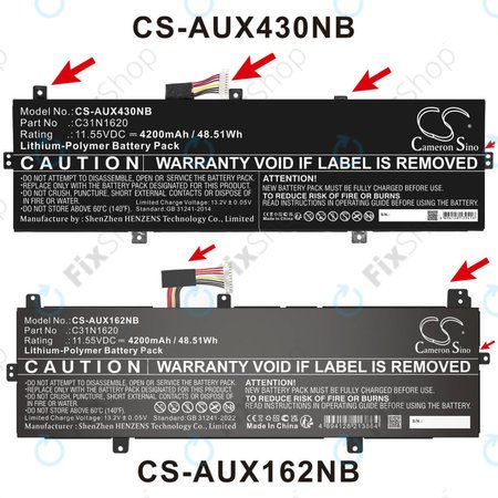 Baterie pro Asus BX430, Expertbook B5440fa, P5240ua-1a, 4200mAh, Li-Pol, 11.55V, C31N1620, HQ