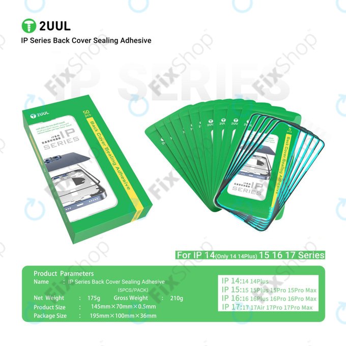 Těsnicí Lepka pod Zadní Sklo Adhesive pro iPhone 16 Plus, 2UUL BA16PS, (5ks)