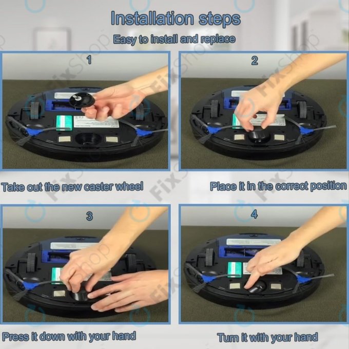 Eufy Robovac-series - Přední Kolečko (Černý)