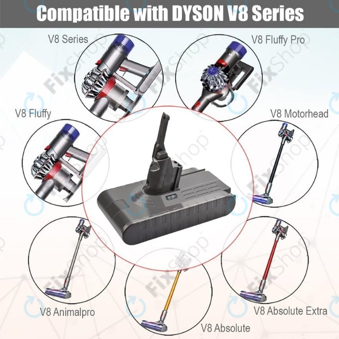 Dyson V8 - Baterie 215681, PM8-US-HFB1497A Li-Ion 21.6V 4000mAh