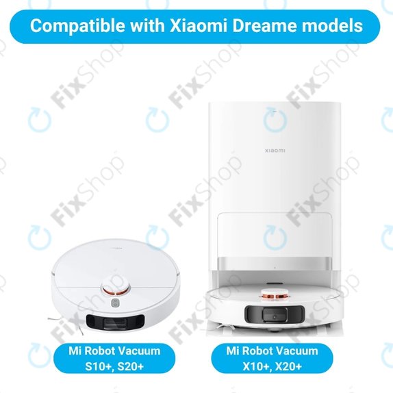 Sada náhradních dílů pro Xiaomi Mi Robot Vacuum S20+, S10+, X20+, X10+ (2x Hlavní kartáč, 4x Filtr, 4x Boční kartáč – bílý, 8x Mopovací útěrka, 4x Sáček na prach)