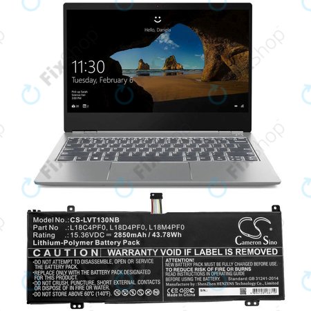 Baterie pro Lenovo ThinkBook 13s, 14s, 2850mAh, Li-Pol, 15.36V, L18C4PF0, HQ