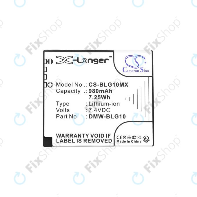 Baterie pro Leica D-Lux Type 109, Panasonic Lumix DMC-GF3, GX7, LX100, 980mAh, Li-Ion, 7.4V, DMW-BLG10, HQ