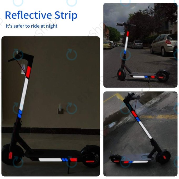 Xiaomi Mi Electric Scooter 1S, 2 M365, Essential, Pro, Pro 2 - Reflexní Nálepky (A)