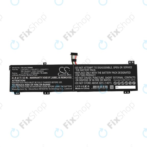Baterie pro Lenovo Legion 5, 5 Pro, 7, 7i, R7000p, 5100mAh, Li-Pol, 15.36V, L20C4PC1, HQ