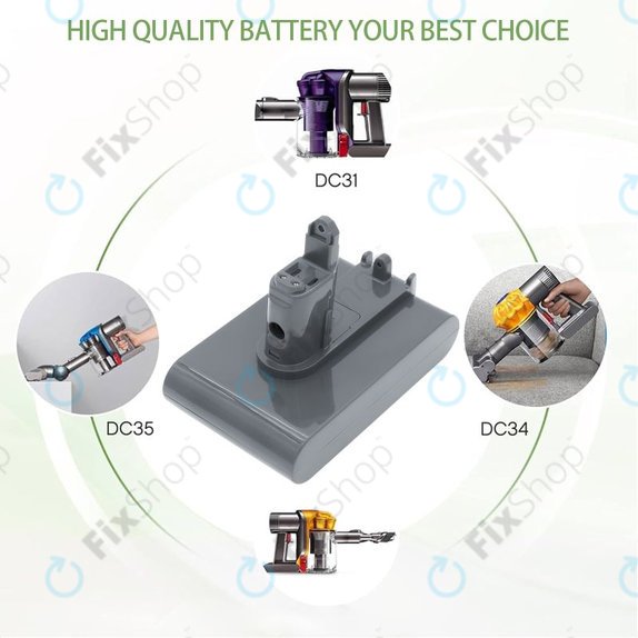 Baterie pro Dyson DC31, DC34, DC35, DC44, DC56, 2500mAh, Li-Ion, 22.8V, 965557-03, HQ
