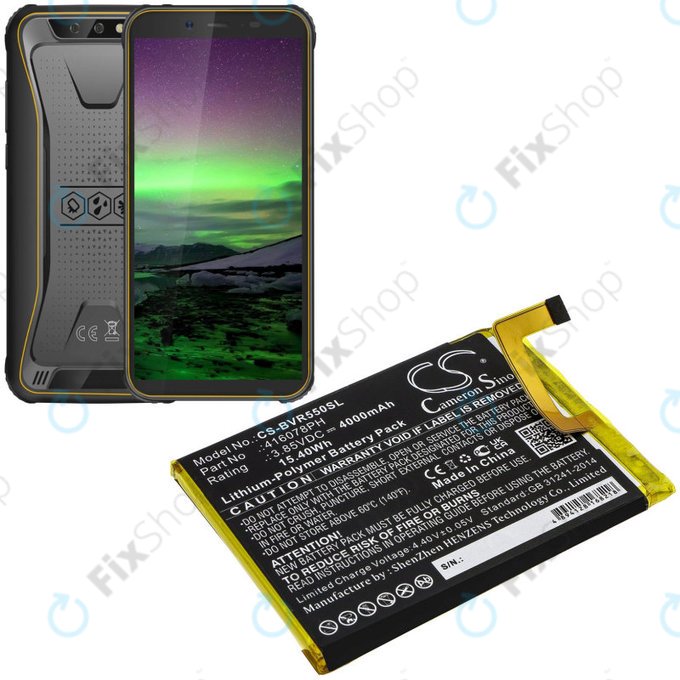 Baterie pro Blackview BV5500, 4000mAh, Li-Pol, 3.85V, 416078PH, HQ