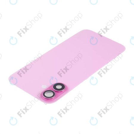 Apple iPhone 16 - Sklo Zadního Housingu + Sklíčko Kamery + Kovová Destička + Magsafe Magnet (Pink)