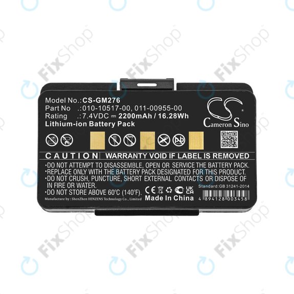 Baterie pro Garmin GPSMAP 276, 296, 376, 378, 478, 495, 2200mAh, Li-Ion, 7.4V, 010-10517-00, HQ