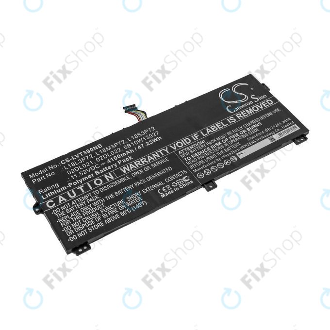 Baterie pro Lenovo ThinkPad X390, Yoga X390, 4100mAh, Li-Pol, 11.52V, 02DL021, HQ