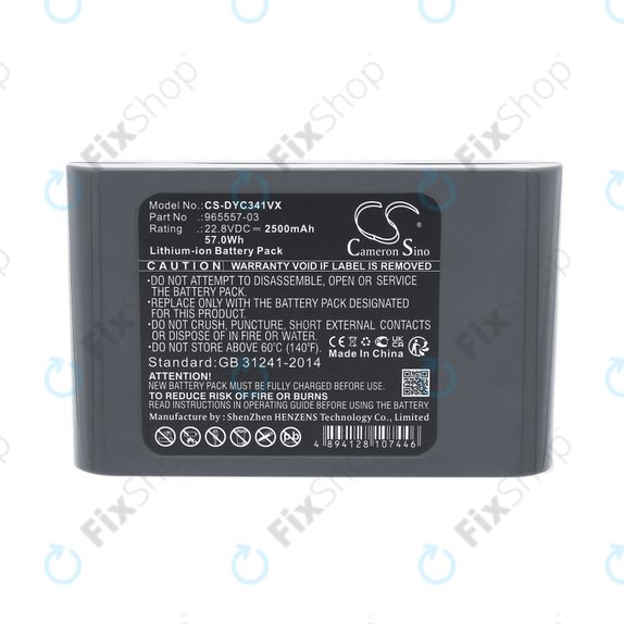 Baterie pro Dyson DC31, DC34, DC35, DC44, DC56, 2500mAh, Li-Ion, 22.8V, 965557-03, HQ