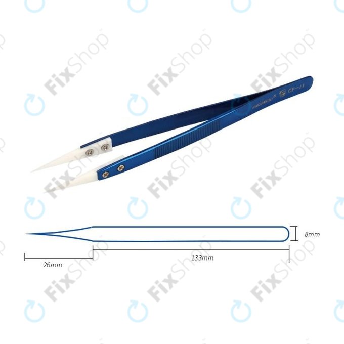 Mechanic CF-11 - Tepelně Odolná Keramická Pinzeta s Ostrou Špičkou