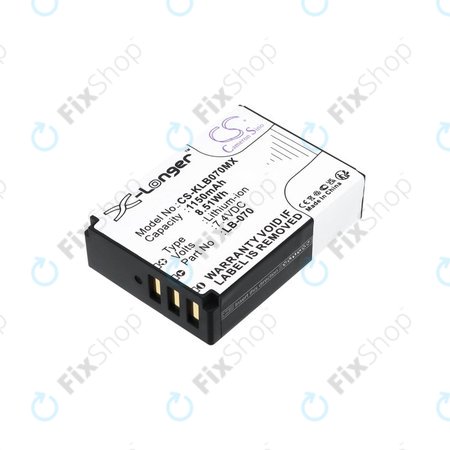 Baterie pro Kodak PIXPRO S1, AZ651, AZ652, AZ901, 1150mAh, Li-Ion, 7.4V, LB-070, HQ