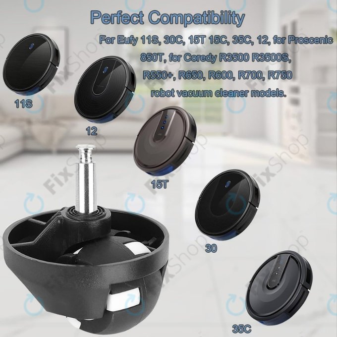 Eufy Robovac-series - Přední Kolečko (Černý)